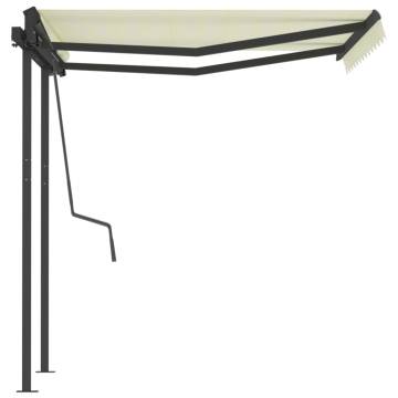 Manual Retractable Awning 3.5x2.5m Cream - Hipomarket