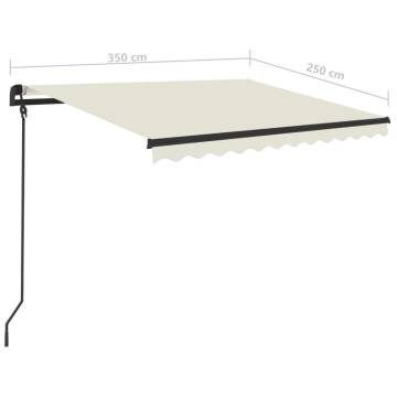 Manual Retractable Awning 3.5x2.5m Cream - Hipomarket