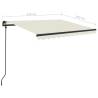 Manual Retractable Awning 3.5x2.5m Cream - Hipomarket