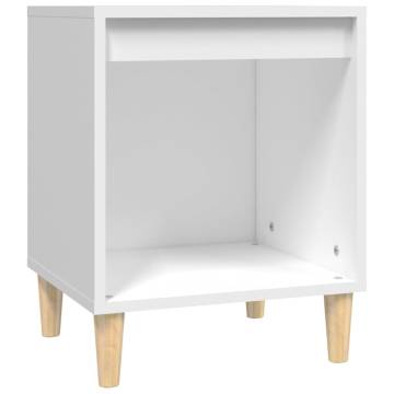 Elegant White Bedside Cabinet - 40x35x50 cm Engineered Wood