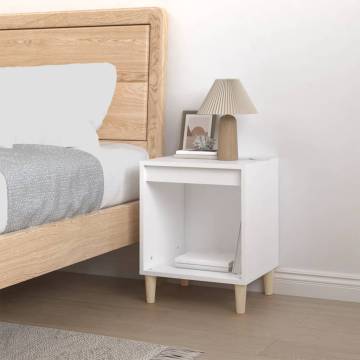 Elegant White Bedside Cabinet - 40x35x50 cm Engineered Wood