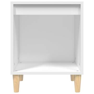 Elegant White Bedside Cabinet - 40x35x50 cm Engineered Wood