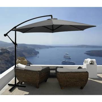 HI Hanging Parasol 3m Anthracite - Durable & Stylish Outdoor Shade