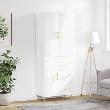 Stylish Highboard White 69.5x34x180 cm | Hipomarket UK