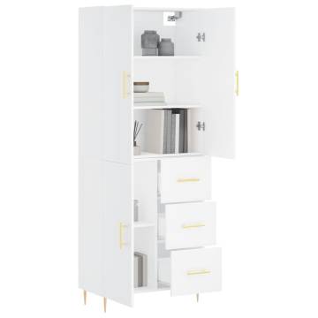 Stylish Highboard White 69.5x34x180 cm | Hipomarket UK