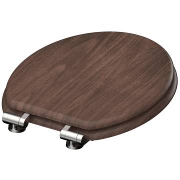 SCHÜTTE Dark Wood Soft-Close Toilet Seat - Durable & Stylish