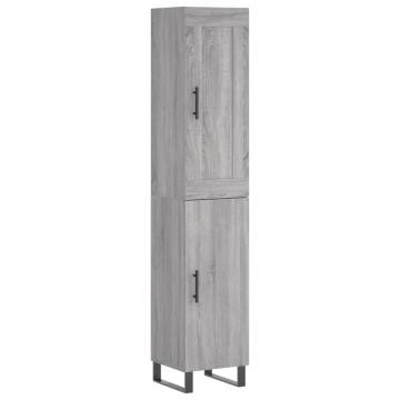 Stylish Highboard Grey Sonoma - 34.5x34x180 cm