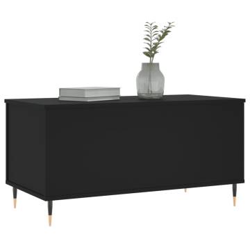 Elegant Black Coffee Table - 90x44.5x45 cm | HipoMarket