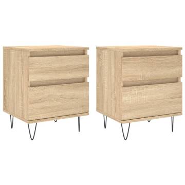 Sonoma Oak Bedside Cabinets - 2 pcs | Stylish & Durable