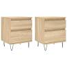 Sonoma Oak Bedside Cabinets - 2 pcs | Stylish & Durable