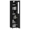 Stylish Highboard Black 34.5x34x180 cm - Durable Engineered Wood