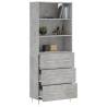 Stylish Concrete Grey Highboard - Durable & Elegant Design