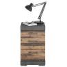 FMD Bedside Table with 3 Drawers - Grey & Old Style