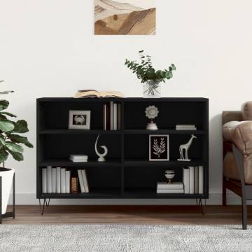 Stylish Black Sideboard - 103.5x35x70 cm Engineered Wood