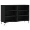 Stylish Black Sideboard - 103.5x35x70 cm Engineered Wood