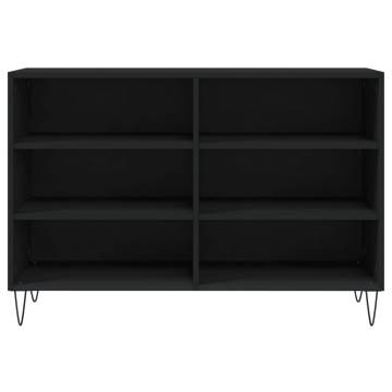 Stylish Black Sideboard - 103.5x35x70 cm Engineered Wood