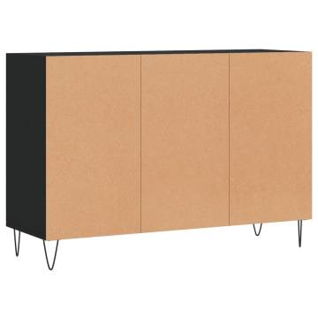 Stylish Black Sideboard - 103.5x35x70 cm Engineered Wood