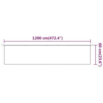 Vertical Awning White 60x1200 cm - Oxford Fabric Privacy Screen