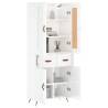 Stylish Highboard High Gloss White - 69.5x34x180 cm