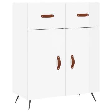 Stylish Highboard High Gloss White - 69.5x34x180 cm