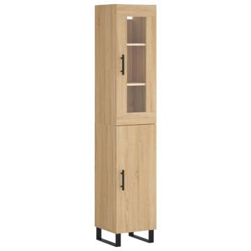 Stylish Highboard Sonoma Oak - 34.5x34x180 cm | HipoMarket