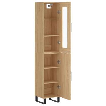 Stylish Highboard Sonoma Oak - 34.5x34x180 cm | HipoMarket