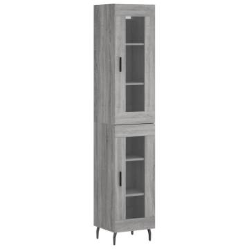 Stylish Highboard Grey Sonoma | 34.5x34x180 cm Engineered Wood