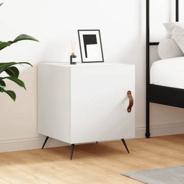 Stylish White Bedside Cabinet - 40x40x50 cm | HipoMarket