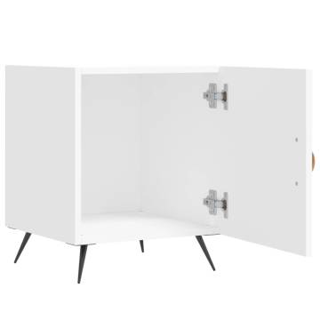 Stylish White Bedside Cabinet - 40x40x50 cm | HipoMarket