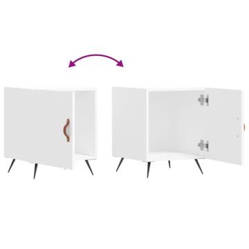 Stylish White Bedside Cabinet - 40x40x50 cm | HipoMarket