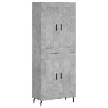 Stylish Highboard Concrete Grey | 69.5x34x180 cm - HipoMarket