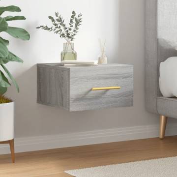 Wall-Mounted Bedside Cabinet Grey Sonoma - 35x35x20 cm