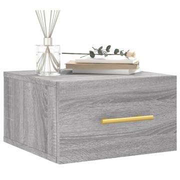 Wall-Mounted Bedside Cabinet Grey Sonoma - 35x35x20 cm