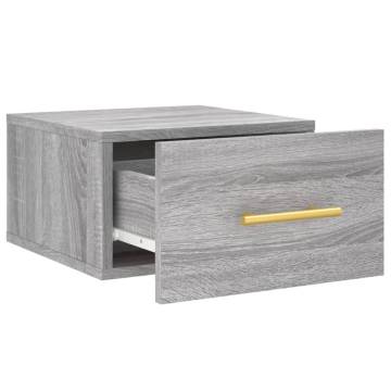 Wall-Mounted Bedside Cabinet Grey Sonoma - 35x35x20 cm