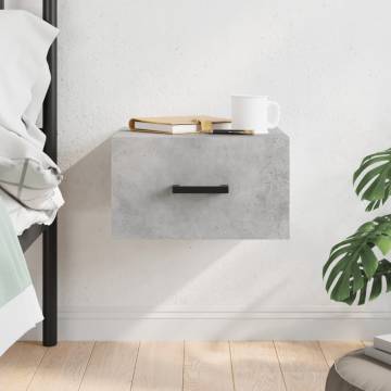 Wall-mounted Bedside Cabinet - Concrete Grey 35x35x20 cm