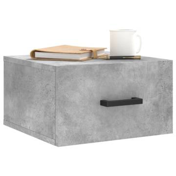 Wall-mounted Bedside Cabinet - Concrete Grey 35x35x20 cm