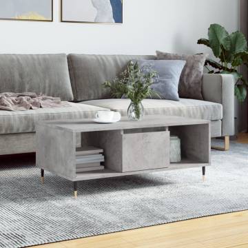 Stylish Concrete Grey Coffee Table - 90x50 cm | HipoMarket