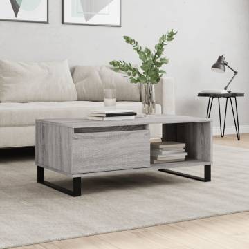 Stylish Grey Sonoma Coffee Table - 90x50 cm | HipoMarket