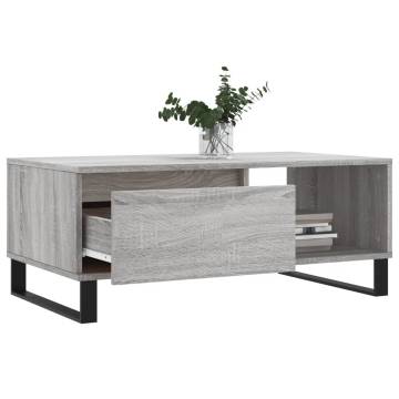 Stylish Grey Sonoma Coffee Table - 90x50 cm | HipoMarket