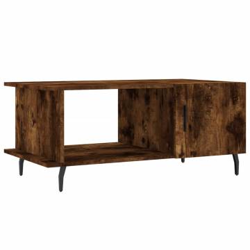 Elegant Smoked Oak Coffee Table | 90x50x40 cm | Hipomarket UK