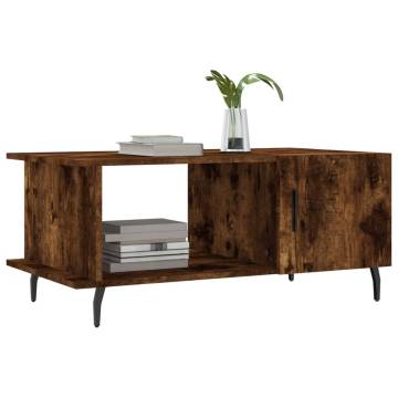 Elegant Smoked Oak Coffee Table | 90x50x40 cm | Hipomarket UK