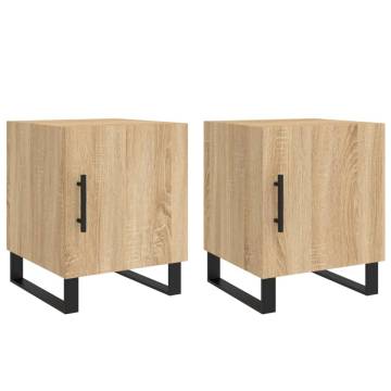 Stylish Sonoma Oak Bedside Cabinets - 2 pcs | HipoMarket