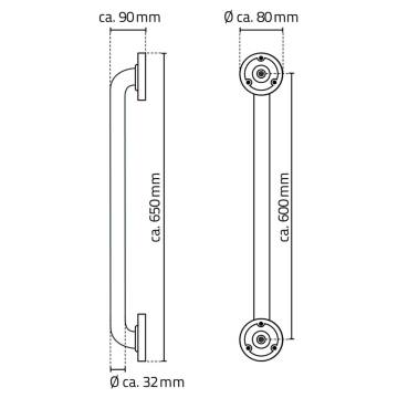 RIDDER 60 cm Black Aluminium Grab Bar for Safety & Independence