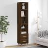 Highboard Brown Oak 34.5x34x180 cm Engineered Wood Colour brown oak Quantity in Package 1 Model 2 drawers 2 shelves 