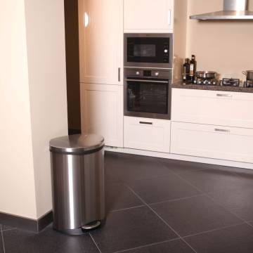 EKO Pedal Bin Shell 50 L Matte Silver - Stylish Waste Solution