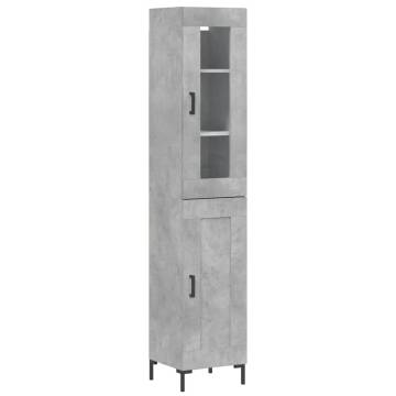 Elegant Highboard in Concrete Grey - Stylish Storage Solution