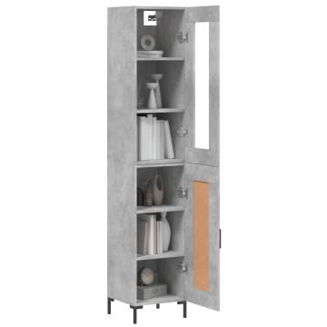 Elegant Highboard in Concrete Grey - Stylish Storage Solution