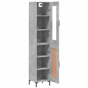 Elegant Highboard in Concrete Grey - Stylish Storage Solution