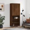 Stylish Highboard in Brown Oak - 69.5x34x180 cm