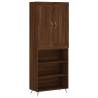 Stylish Highboard in Brown Oak - 69.5x34x180 cm